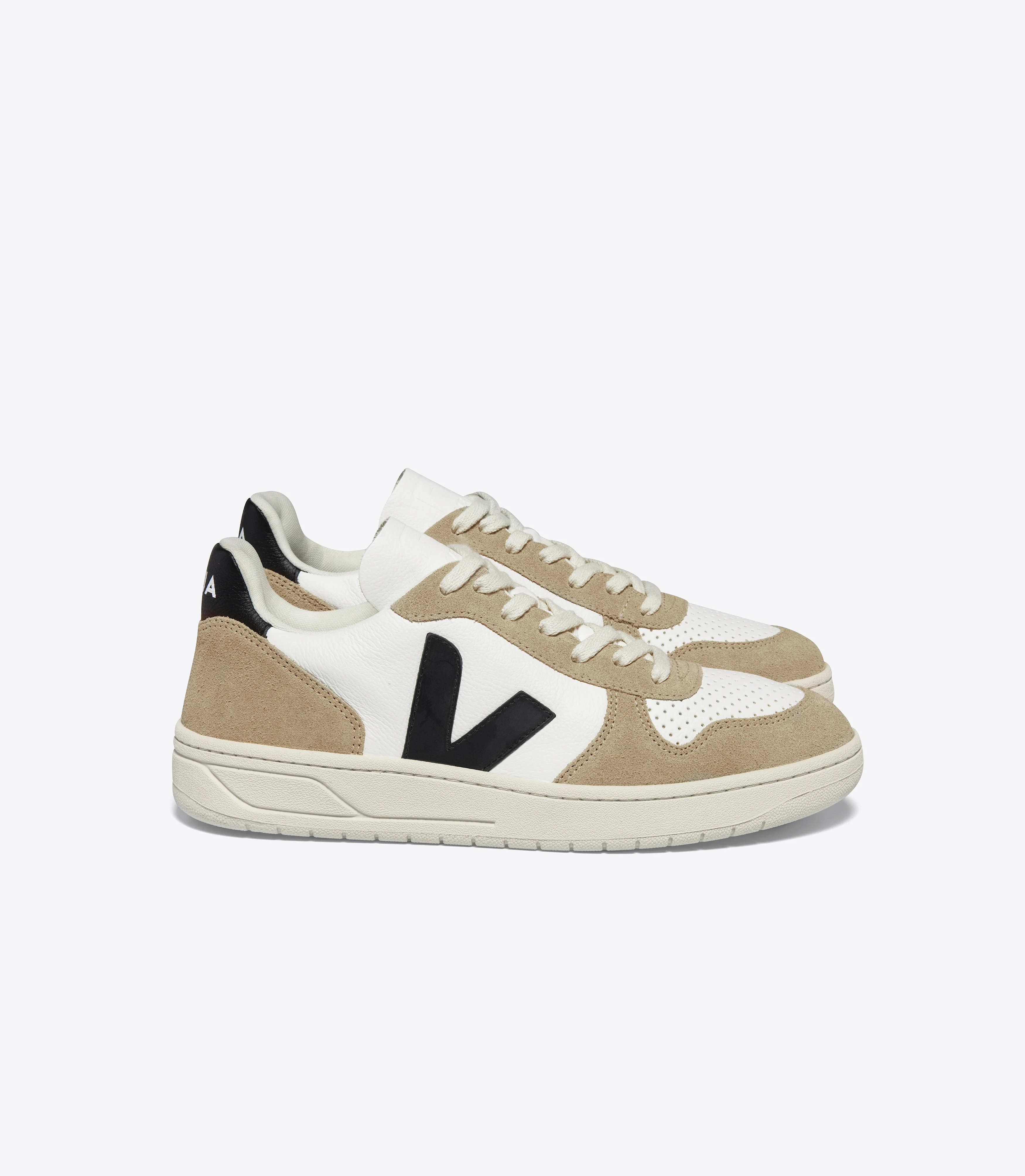 V-10 LEATHER WHITE BLACK SAHARA